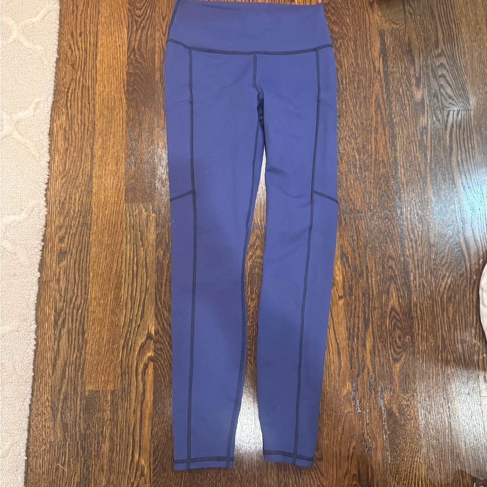 Blue Leggings with Black Accents